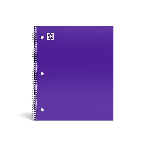 STAPLES Accel 1‑Subject Notebook, 8.5” x 11”, College Ruled, 100 Sheets, Purple - Image 1