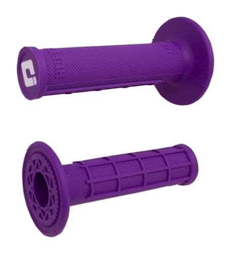 ODI Ruffian Purple Dirtbike Grips MX Half Waffle Medium Compound Twist Throttles - Image 1