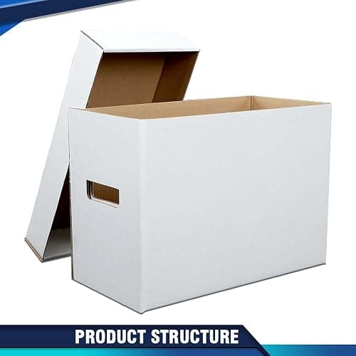PIT66 5 Pcs Comic Book Storage Boxes, Holds 150-175 Comics Each, Collapsible, Stackable, Moistureproof, White, 15.83"L x 11.42"W x 7.87"H thumbnail 5