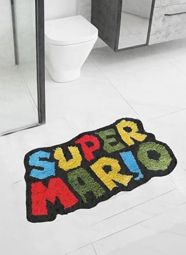 Luxape Mario Rug - Hypebeast Room Decor - Handmade & Premium- 35in (90cm) - Anime bathmat - Designer Rugs - Aesthetic Room Decor - Cute Room Decor Coquette bathmat Decor thumbnail 7