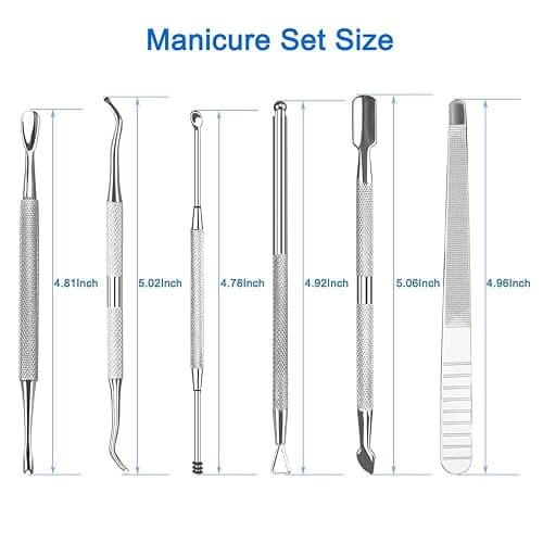 HIFAU Professional Cuticle Nippers Kit, Cuticle Trimmer with Cuticle Pusher & Other Durable Nail Care Manicure Kit for Women, Premium Stainless Steel & Ergonomic Design, Travel & Gift thumbnail 8