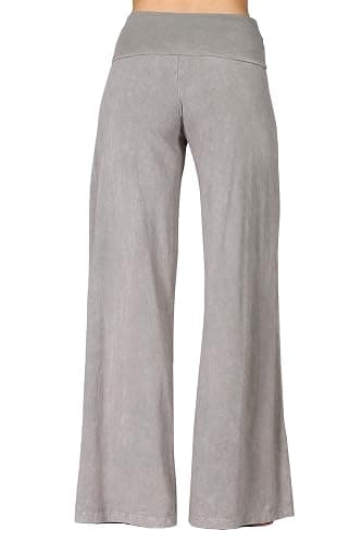 HEYHUN Womens Casual Tie Dye Solid Wide Leg Bottom Boho Hippie Lounge Palazzo Pants S-3XL thumbnail 3