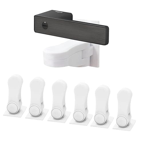 Child Proof Door Lever Lock(6 Pack) - Baby Proofing Door Handle Lock, 3M Adhesive & No DrillingNeed, Minimalist Design, Child Safety Door Handle Locks - Image 1