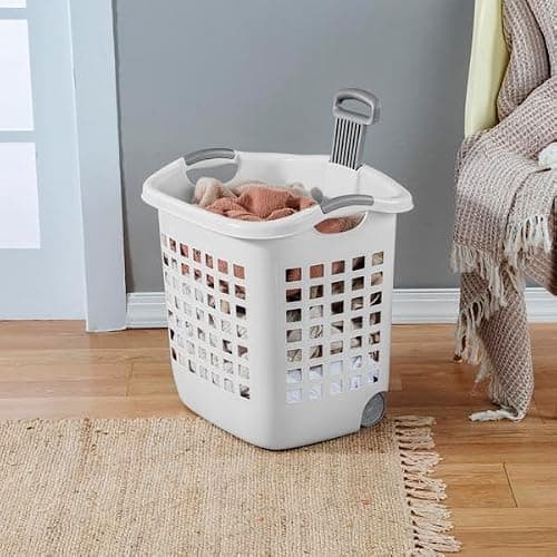 Sterilite 1.75 Bushel Ultra™ Wheeled Laundry Basket Plastic, White, (Pack of 1) thumbnail 4