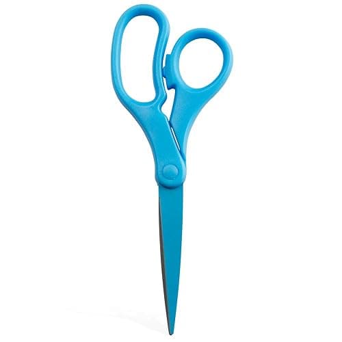JAM PAPER Multi-Purpose Precision Scissors - 8 Inch - Blue - Ergonomic Handle & Stainless Steel Blades - Sold Individually - Image 1