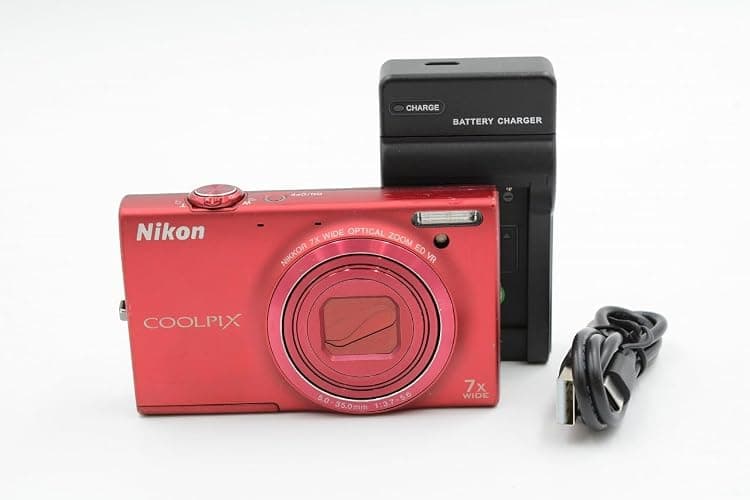Nikon COOLPIX S6100 16 MP Digital Camera with 7x NIKKOR Wide-Angle Optical Zoom Lens and 3-Inch Touch-Panel LCD (Red) - Image 1