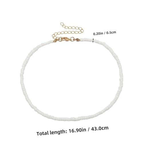 Holibanna Boho Choker Necklace Chain Seed Bead Necklace Tiny Beaded Choker Jewelry for Women and Girls (Black) thumbnail 2