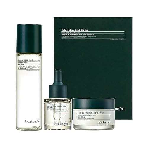 Pyunkang Yul PKY Calming Trial Gift Set, Exfoliating Toner, Soothing Serum, and Facial Skin Hydrating Cream, Vegan, Korean Skincare (3-item set) - Image 1