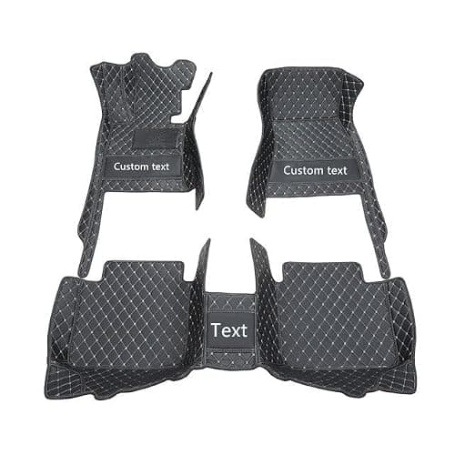 ZPXJSM Custom Floor Mats for Cars fit 95% Sedan SUV Sports Car Full Coverage All Weather Men Women Pads Protection Non-Slip Leather Floor Liners (Black Wine red Stitching) thumbnail 2