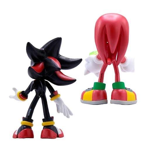 Official Sonic The Hedgehog Metallic Knuckles & Shadow 4″ Action Figures – Buildable, Interchangeable Arms & Accessories, Collector Window Box thumbnail 7
