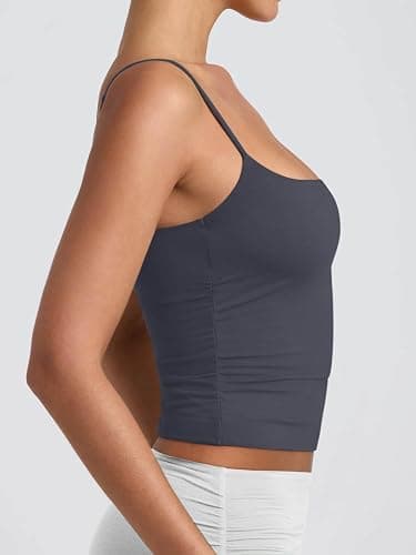 PINKMSTYLE Women's Basic Double Lined Scoop Neck Tank Tops Adjustable Cami Tank Summer Sleeveless Tops thumbnail 5