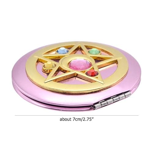 SHOWLOUE Makeup Compact Mirrors, Personal Makeup Mirror Portable Travel Handheld Foldable Double Sided Mirror thumbnail 2