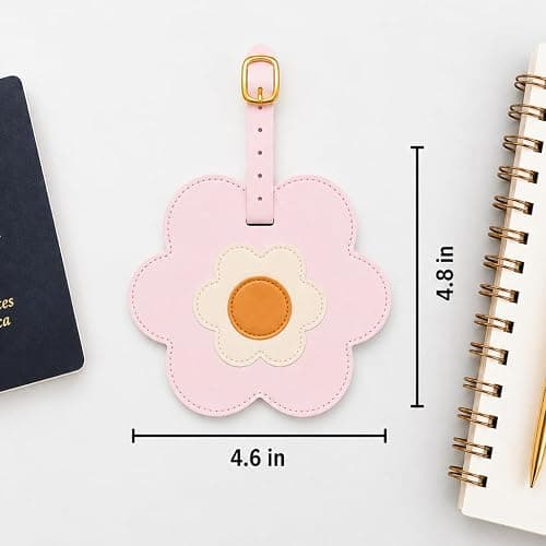 WORLD TRAVELER Womens Luggage Tag Cute Suitcase Identifiers with Strap | Faux Leather Build, Slim Lightweight Feel Fits Any Bag, Interior Pockets Keep Cards thumbnail 7