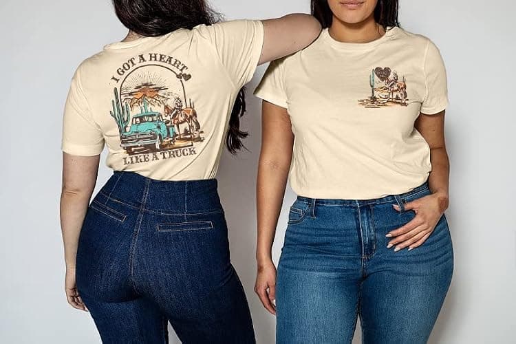 I Got A Heart Like A Truck T Shirt Women Country Music Shirts Nashville Concert Outfit Western Sunset Cowgirl Tops thumbnail 3