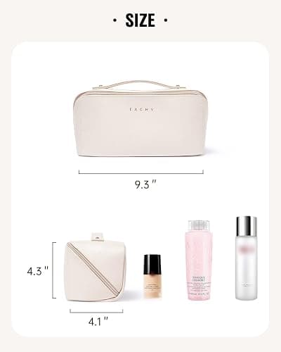 EACHY Travel Makeup Bag,Large Capacity Cosmetic Bags for Women,Waterproof Portable Pouch Open Flat Toiletry Bag Pattern Makeup Bag thumbnail 6