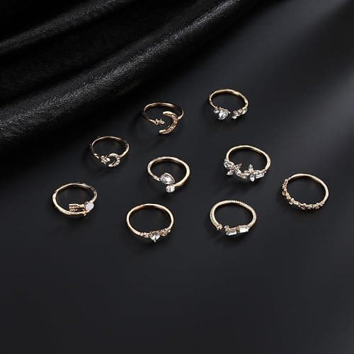 FUTIMELY Boho Retro Stackable Rings Sets for Women Knuckle Joint Finger Knuckle Nail Ring Sets Moon Stars Stack Preppy Statement Rings Cute Trendy Stuff Jewelry thumbnail 7