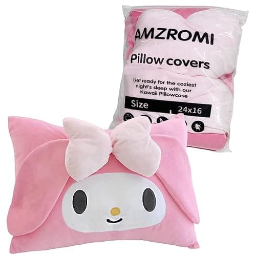 AMZROMI Kawaii Anime Pillow Cover Cute Pillow Cover Kawaii Cute Pillow Cases Girl Plush Pillow Slips for Dormitory/Decorative Bedroom/Livingroom 62×42cm thumbnail 5