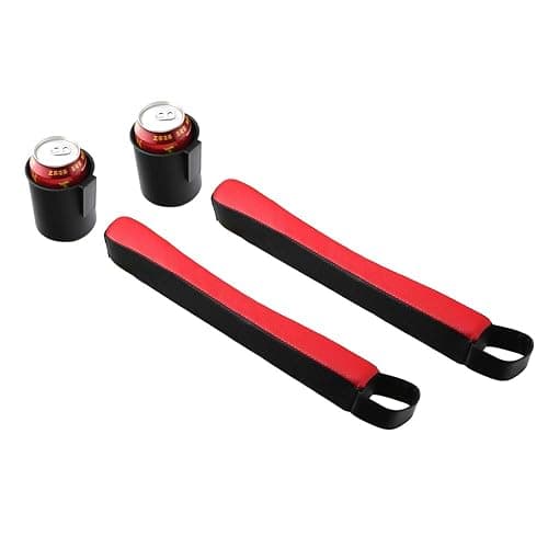Supin 2 Prices Car Seat Gap Filler Pad PU Leather Console Side Pocket Organizer and one Cup for Cellphone Wallet Coin Key (Black+Red) thumbnail 4