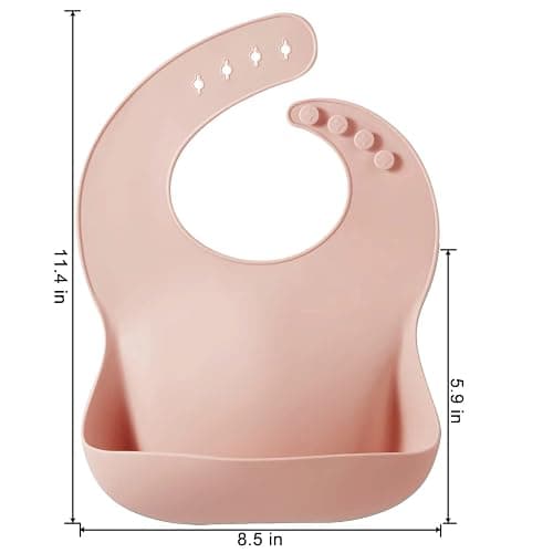 PandaEar Set of 3 Silicone Baby Bibs, Waterproof Soft Adjustable Bibs for Babies Toddlers 10-72 Months thumbnail 2
