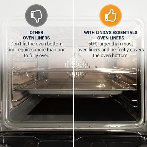 Oven Liners for Bottom of Oven - 3 Pack Large Heavy Duty Mats, 16.25”x23” Non-Stick Reusable Liner for Electric, Gas, Toasters, Grills - BPA & PFOA Free Kitchen Accessory to Keep It Clean (Black) thumbnail 8
