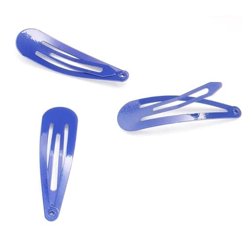 Motanar 50 Pack of Snap Hair Clips Hair Barrettes for Kids, Girls and Women, 50 mm (Blue) thumbnail 3