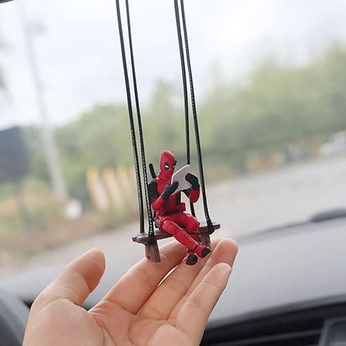 Funny Anime Car Mirror Hanging Accessories Car Pendant Reading Deadpol Ornaments Auto Rearview Mirror Decoration Car Accessories Car Interior Decor thumbnail 5