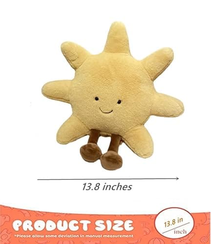 JOSON Sun Shaped Plush Toys, Soft Bedside Sofa Pillows, Used for Home Decoration as Birthday Gifts for Children and Girls (Sun) thumbnail 3