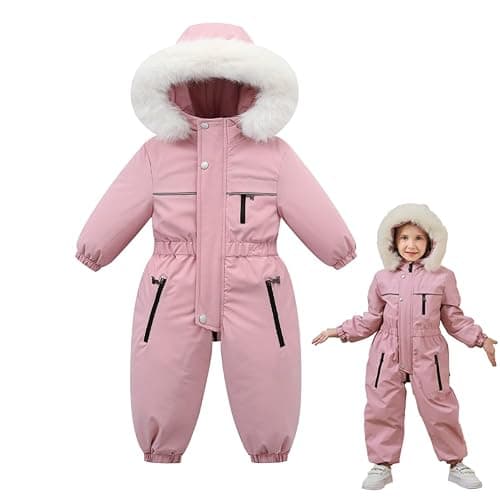 AiWMGL Toddler Snowsuit 2T 3T 4T 5T Baby Boy Girl Winter Snow Ski Suit Clothes Hooded Jumpsuit Romper Coat Outwear - Image 1