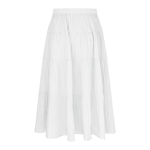 Girls Maxi Skirt Boho Casual Tiered High Waist A Line Flowy Long Skirt Kids Summer Swing Ankle Length Drawstring Skirts thumbnail 7