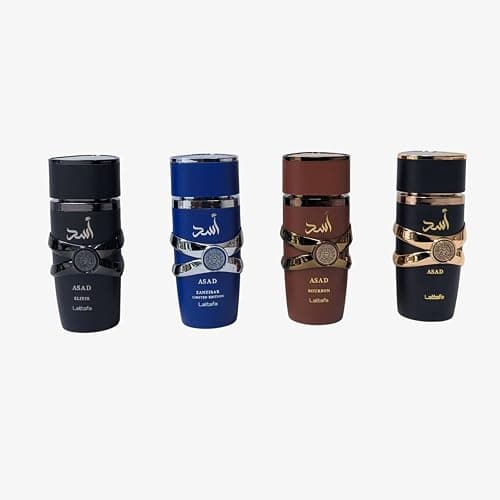 Lattafa Asad Set de regalo de 4 piezas 25 ml - Colección de fragancias orientales para hombre | Asad, Elixir, Bourbon & Asad Zanzibar thumbnail 3