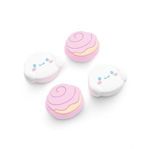 Kuitmor Thumb Grip Caps Compatible with Nintendo Switch 2, Silicone Joystick Grip Caps for Switch 2025, 4pcs, Cute Dog Style, Pink & White - Image 1