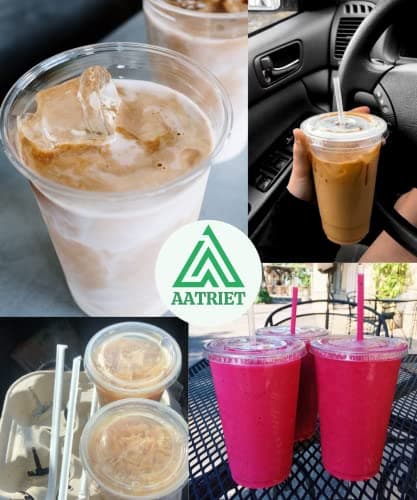 16 oz Clear Plastic Cups with Lids and Straws, Disposable Coffee Cups 25 Sets thumbnail 6