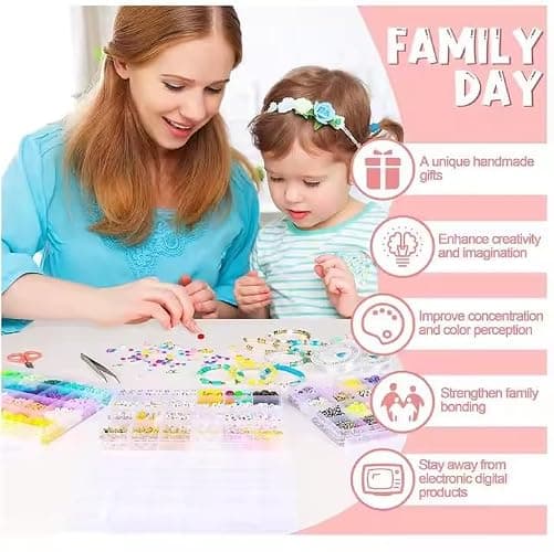 S&W DECORE 25770 Pcs Clay Beads Bracelet Making Kit for Girls 192 Colors Friendship Bracelet Kit Beads for Jewelry Making Polymer Clay Bead Set for DIY Craft Gifts for Teen Girls thumbnail 3