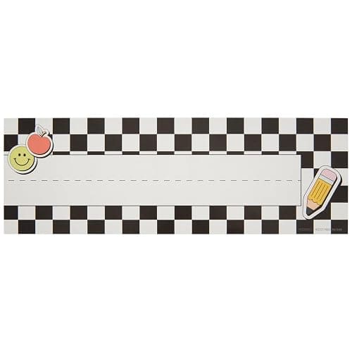 Hobby Lobby Checkerboard Classroom Nameplates, 3.25 x 9.5 inches, Set of 72 - Image 1