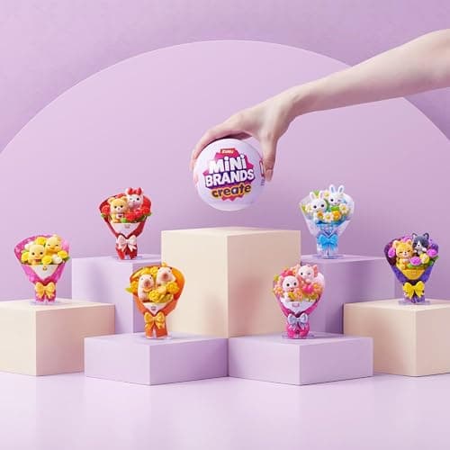 Mini Brands Mini Kawaii Bouquet Capsule Series 1 (2 Pack) by ZURU – Collectable Bear Bouquet with Miniature Flowers, Bowknot, and Gift Box, 6 Unique Designs to Collect, Suitable for Kids thumbnail 3