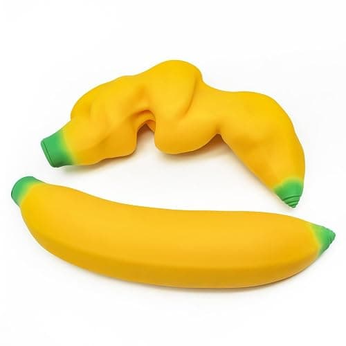 Stretchy Glue-Sand Filled Rubber Banana, Latex Soft Decompression Toy, High-Elastic Stretchable Squishy Banana Toy, Decompression Toy for Adults and Children (Bananas -2 Pack) - Image 1