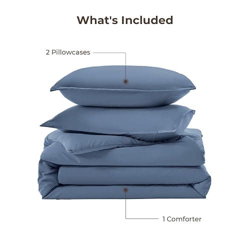 Litanika Haze Blue Twin/Twin XL Comforter Set, 2 Pieces Lightweight Solid Bedding Set, All Season Fluffy Bed Set (66x90In Comforter & 1 Pillowcase) thumbnail 7