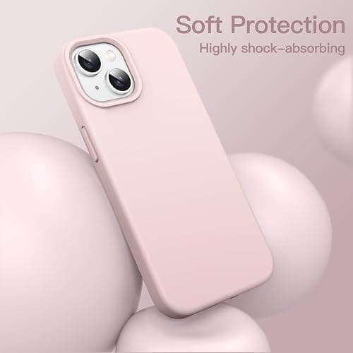 JETech Silicone Case for iPhone 14 6.1-Inch, Silky-Soft Touch Full-Body Protective Phone Case, Shockproof Cover with Microfiber Lining (Pink) thumbnail 4