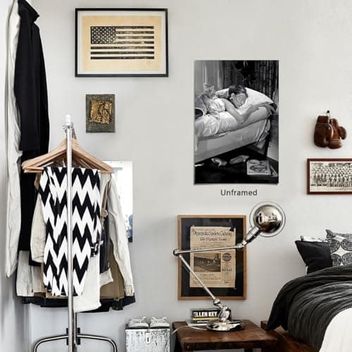 Vintage Black And White Wall Art Audrey Hapburn Sleeping Poster Home Room Wall Decor-Museum Quality Photo Art Canvas Prints Pictures For Bathroom Bedroom Decor thumbnail 5
