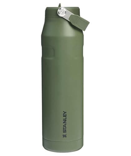 Stanley IceFlow Flip Straw 2.0 Water Bottle 36 OZ | Built-In Straw with Larger Opening | Lightweight & Leak-Resistant | Insulated Stainless Steel | BPA-Free | Dried Pine - Image 1