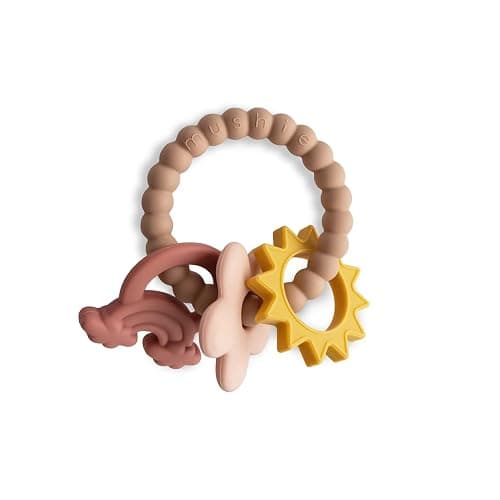 mushie Silicone Nature Teething Ring Toy thumbnail 5