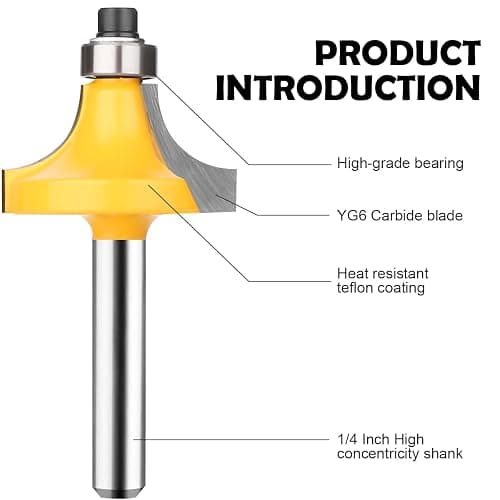 UTRUSTTO Router Bits 25 Pieces, 1/4 Inch Shank Tungsten Carbide Router Bit Set, for Professional and Beginners Carpenter thumbnail 4