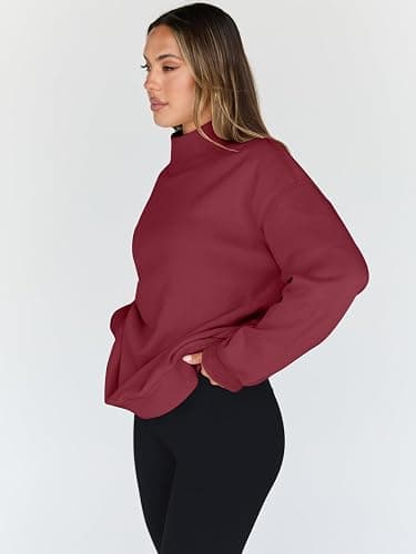Trendy Queen Womens Oversized Sweatshirts Turtleneck Pullover Long Sleeve Hoodies Tops Fall Fashion Outfits 2025 Clothes thumbnail 3