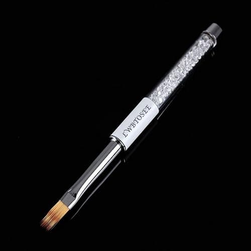 LWBTOSEE 2pc Ombre Nail Brush Nail Art Painting Pen Set,UV Gel Polish Gradient Color Rhinestone Crystal for Ombré,Black and White,Metal Diamond Acrylic Handle(C) thumbnail 9