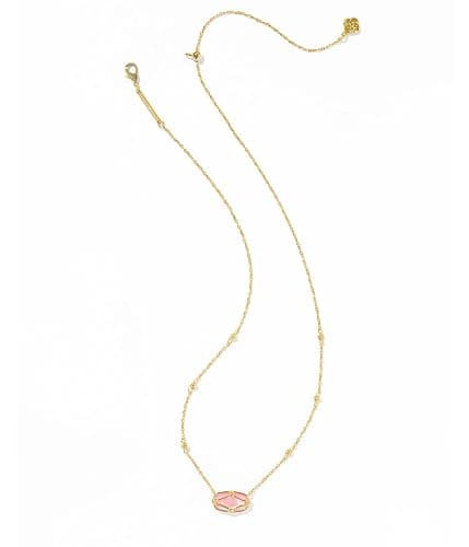 Kendra Scott Womens Elisa Lattice Frame Short Pendant Necklace Gold Blush Ivory Mother of Pearl One Size One Size thumbnail 2