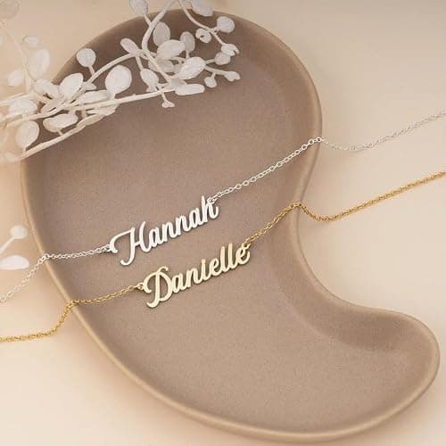 Personalized Name Necklace - 18K Gold Plated - Solid 925 Sterling Silver - Custom Gift for Her - Handmade with Love (18K Gold) thumbnail 6