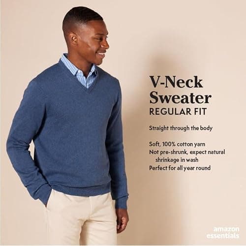 Amazon Essentials Men's V-Neck Pullover Sweater (Available in Big & Tall) thumbnail 4