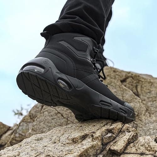 KEFUWU Military Tactical Boots Men Wide Waterproof 6 Inches Lightweight Durable Side-Zip Combat Boots Work Hiking Non Slip Boots thumbnail 2