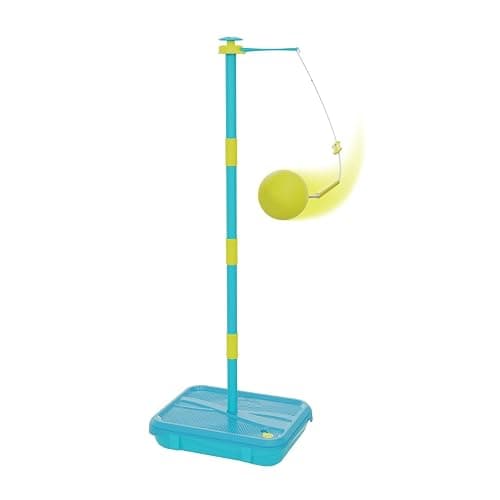 Early Fun All Surface Junior Swingball Set, For ages 3+, Introduction to Swingball, Foam Ball and little hands bats, Tangle Free Top Spinner, All Surface Base, Blue and Yellow, 36 x 46 x 10 cm thumbnail 3
