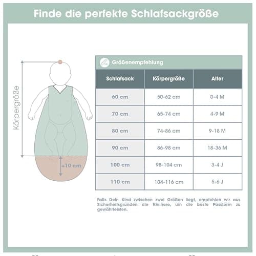 emma & noah Baby Schlafsack 1.0 TOG, Ganzjahres Schlafsack für den Frühling, Sommer und Herbst, 100% Bio-Baumwolle, OEKO-TEX Zertifiziert, Strampelsack für Neugeborene (Essential Beige, 60 cm) thumbnail 6